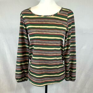 Everly colorful striped tie back top size small